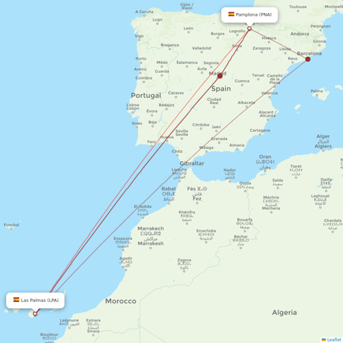 Binter Canarias flights between Pamplona and Las Palmas