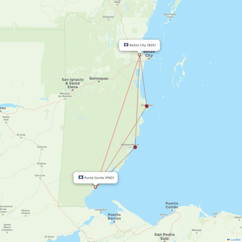 Tropic Air flights between Punta Gorda and Belize City