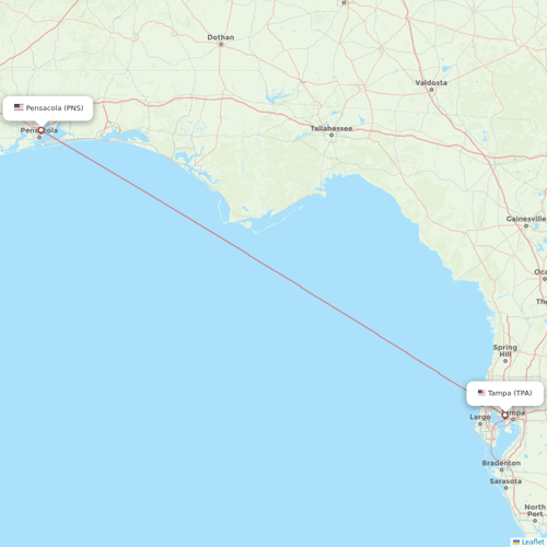 Silver Airways flights between Pensacola and Tampa