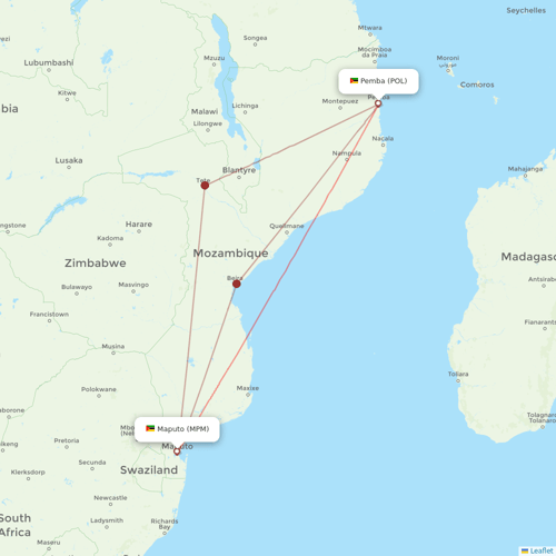 LAM flights between Pemba and Maputo