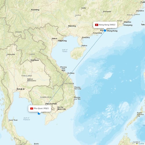 Asia Atlantic Airlines flights between Phu Quoc and Hong Kong