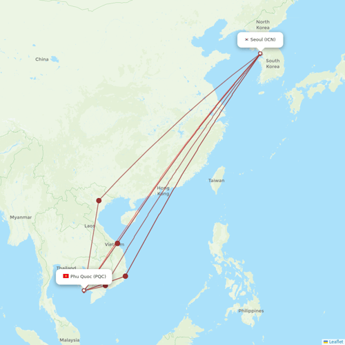 VietJet Air flights between Phu Quoc and Seoul