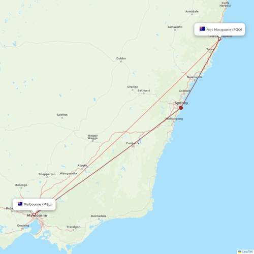 Bonza flights between Port Macquarie and Melbourne
