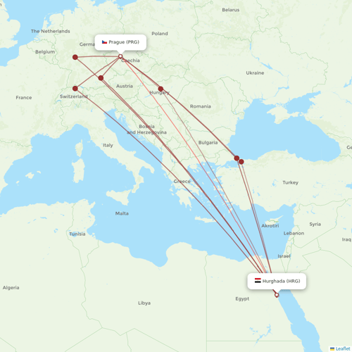 SmartWings flights between Prague and Hurghada
