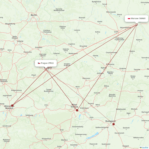 LOT - Polish Airlines flights between Prague and Warsaw