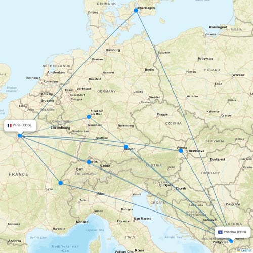 ASL Airlines France flights between Pristina and Paris