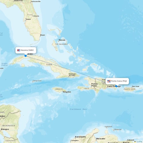 Sky High Aviation Services flights between Punta Cana and Havana