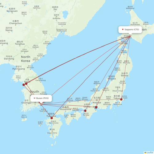 Air Busan flights between Busan and Sapporo