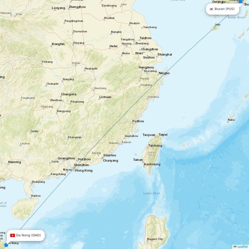 Jin Air flights between Busan and Da Nang