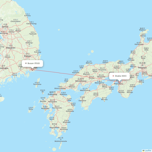 Jeju Air flights between Busan and Osaka