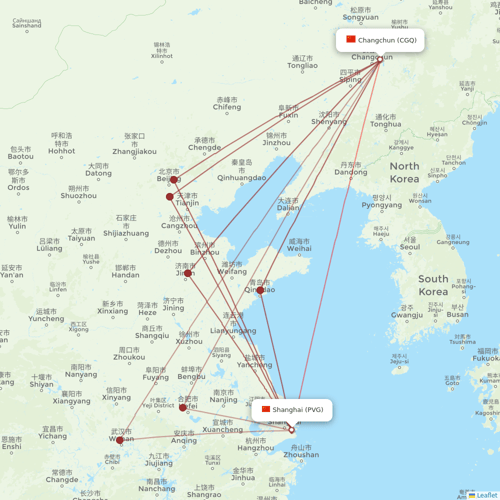 Juneyao Airlines flights between Shanghai and Changchun