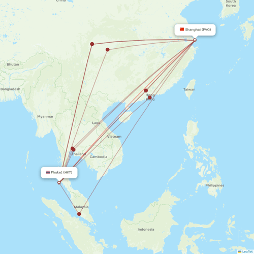 Spring Airlines flights between Shanghai and Phuket