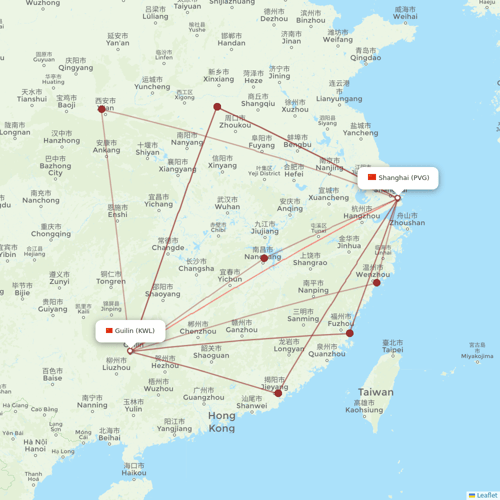Suparna Airlines flights between Shanghai and Guilin