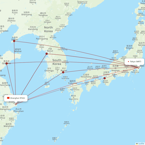 Jetstar Japan flights between Shanghai and Tokyo
