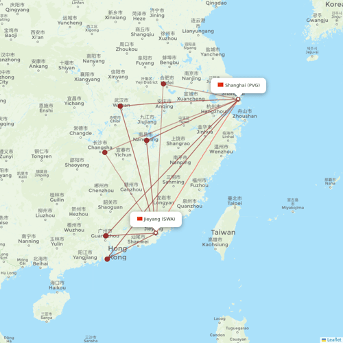 China Eastern Airlines flights between Shanghai and Jieyang