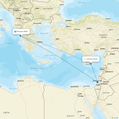 Charlie Airlines flights between Preveza and Larnaca