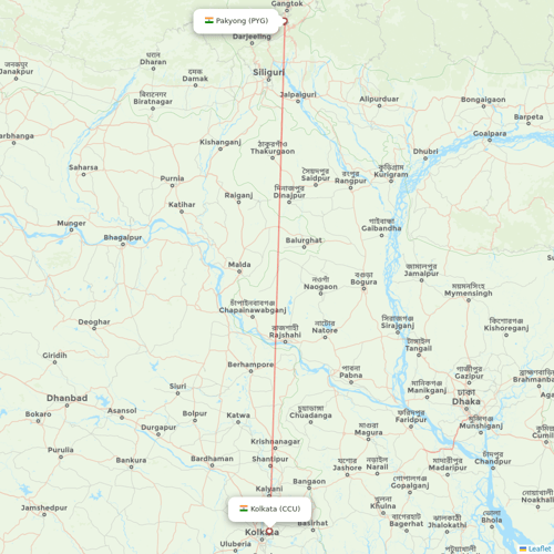 SpiceJet flights between Pakyong and Kolkata