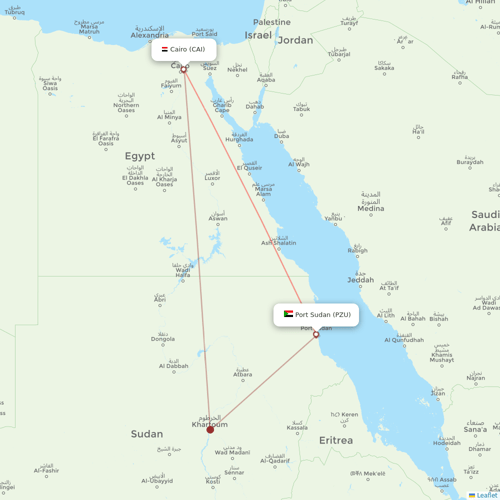 Tarco Air flights between Port Sudan and Cairo