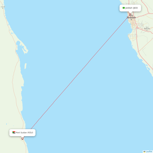 Tarco Air flights between Port Sudan and Jeddah