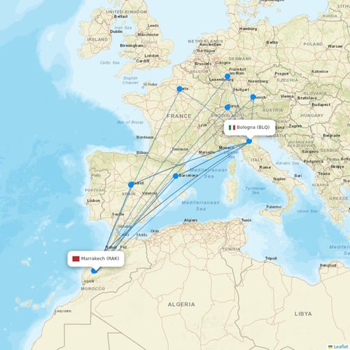 TUI Airlines Belgium flights between Marrakech and Bologna