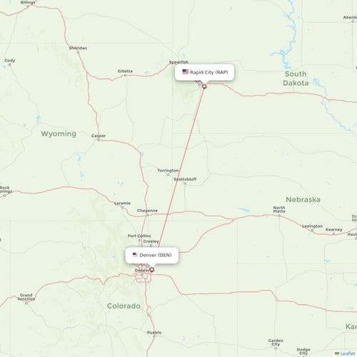 United Airlines flights between Rapid City and Denver