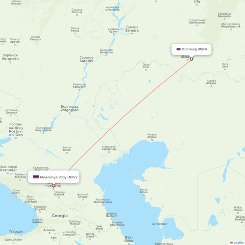 Pegas Fly flights between Orenburg and Mineralnye Vody