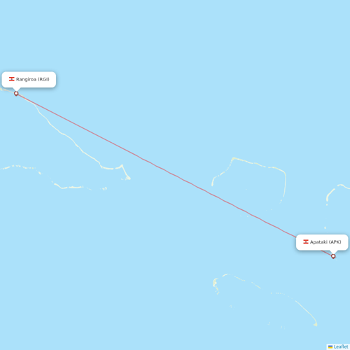 Air Tahiti flights between Rangiroa and Apataki