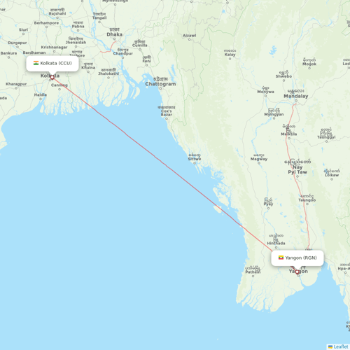 Myanmar Airways International flights between Yangon and Kolkata