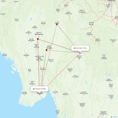 Germania flights between Yangon and Tachilek