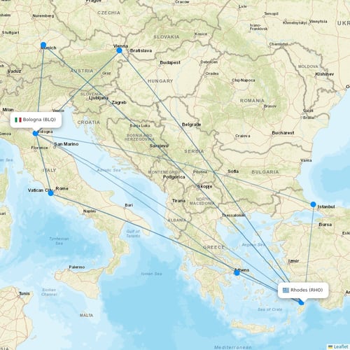 Neos flights between Rhodes and Bologna