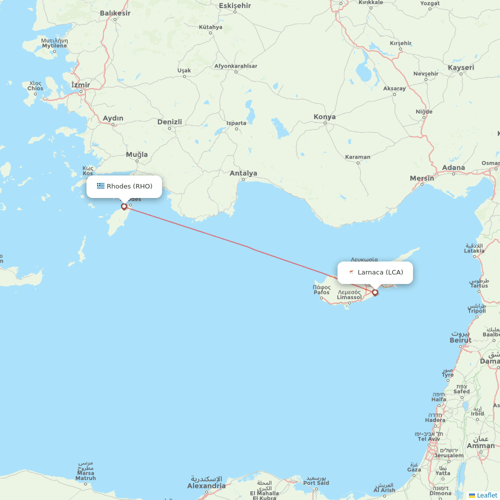 Charlie Airlines flights between Rhodes and Larnaca