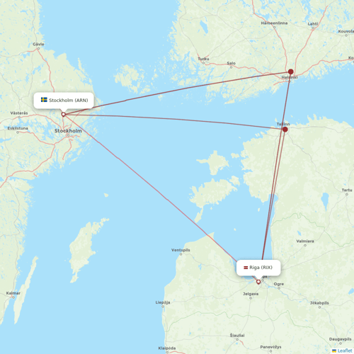 Air Baltic flights between Riga and Stockholm