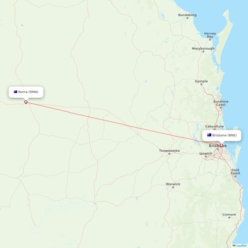 Rex Regional Express flights between Roma and Brisbane