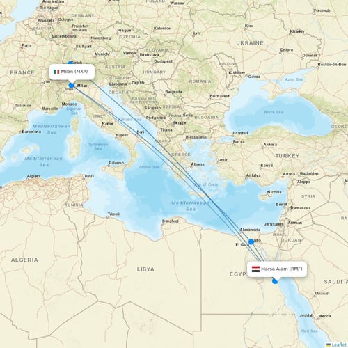 AlbaStar flights between Marsa Alam and Milan