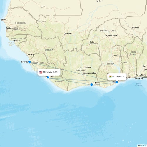 ASKY Airlines flights between Monrovia and Accra