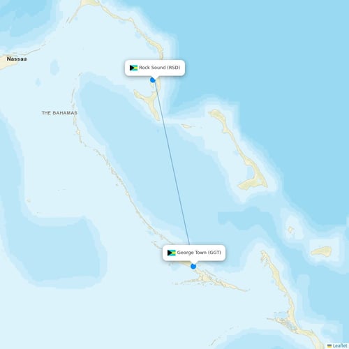 Bahamasair flights between Rock Sound and George Town