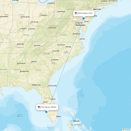 Xtra Airways flights between Fort Myers and Wilmington