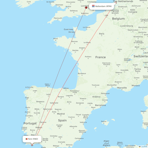 Transavia flights between Rotterdam and Faro