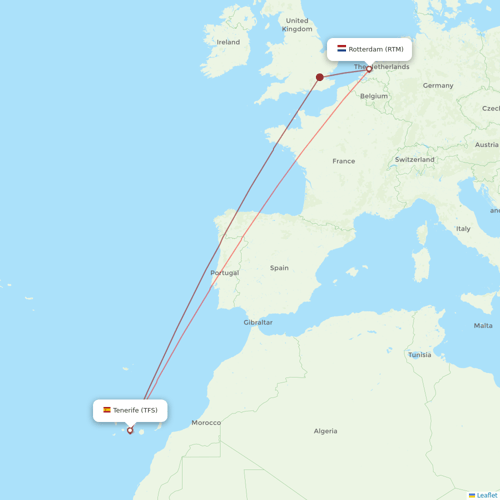 TUIfly Netherlands flights between Rotterdam and Tenerife