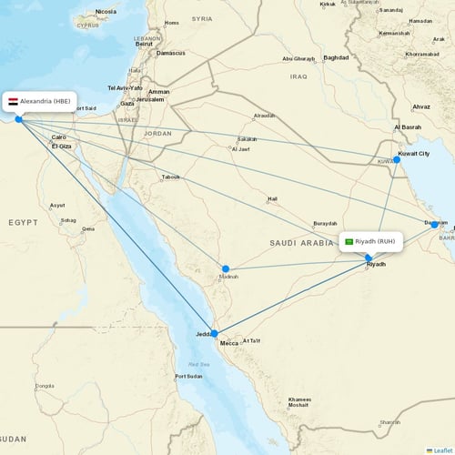 Air Arabia Egypt flights between Riyadh and Alexandria