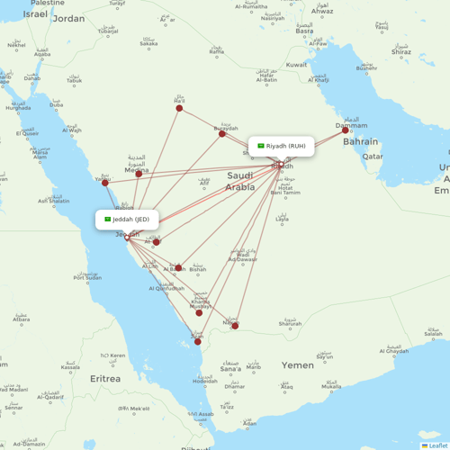 Saudia flights between Riyadh and Jeddah