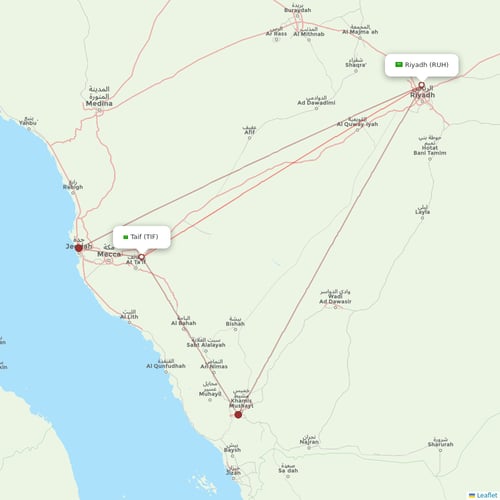 Saudia flights between Riyadh and Taif