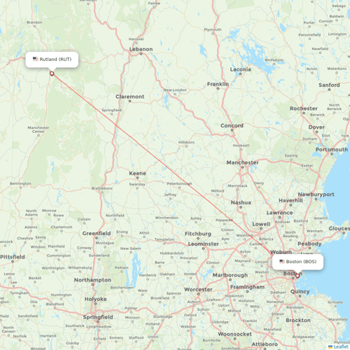 Cape Air flights between Rutland and Boston