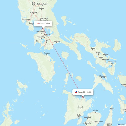 Cebu Pacific Air flights between Roxas City and Manila