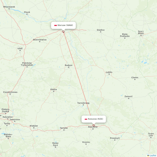 LOT - Polish Airlines flights between Rzeszow and Warsaw
