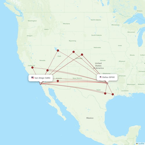 American Airlines flights between San Diego and Dallas