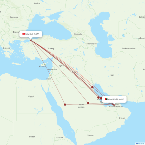 Air Arabia Abu Dhabi flights between Istanbul and Abu Dhabi