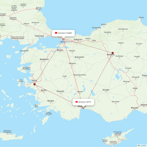 Pegasus flights between Istanbul and Antalya