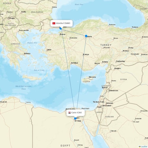 Air Cairo flights between Istanbul and Cairo