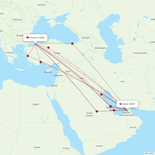flydubai flights between Istanbul and Dubai